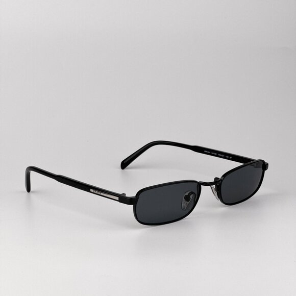 Prada PRB54S Polarized Sunglasses – Black Rectangle Frame Grey | Model 1AB5Z1 - Picture 4 of 11